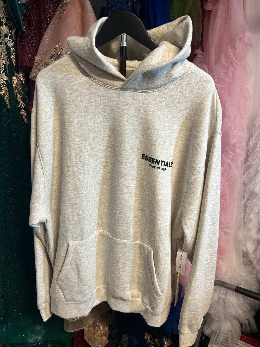 Essentials Men’s Light Heather Gray Hoodie Sweatshirt